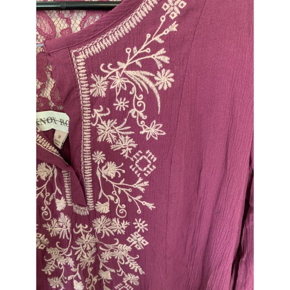 Knox Rose Embroidered Tunic Dress Purple Bohemian Lace Womens‎ Size M - Picture 3 of 4